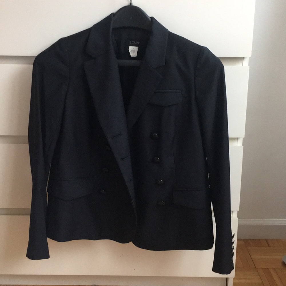 J Crew Black Blazer Double Buttoned sz 6